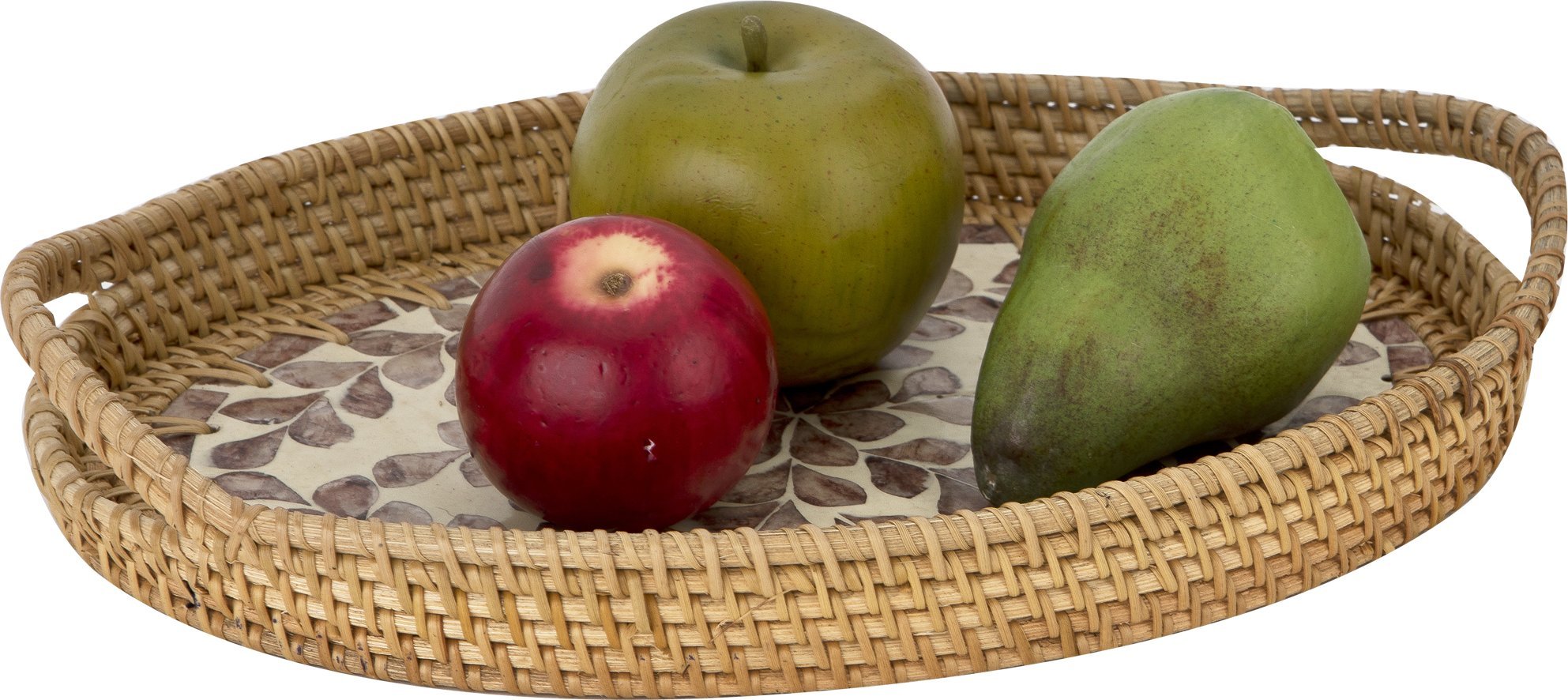 DKD Home Decor Taca dekoracyjna rattanowa 35,5x22x3cm Natural brązowa owalna