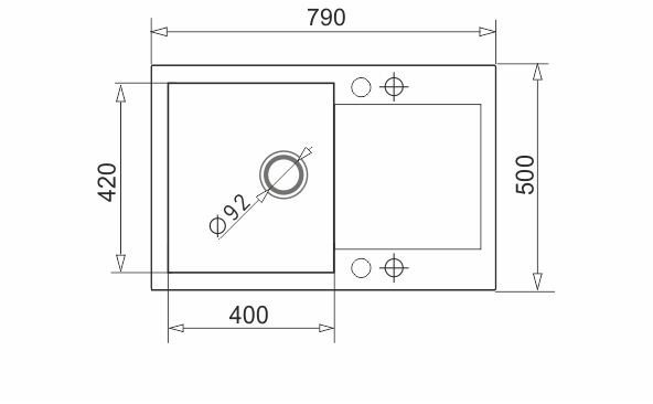 Pyramis Zlew. MIDO (79x50) 1B 1D beż - piaskowy + bateria Silvio