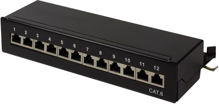 LogiLink Patchpanel LogiLink Tisch/Wand Cat.6 STP 12 Ports, schwarz - NP0017