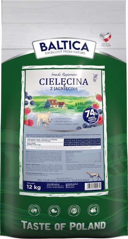 Baltica BALTICA - Karma Cielęcina z jagnięciną 12kg dla psów dużych ras