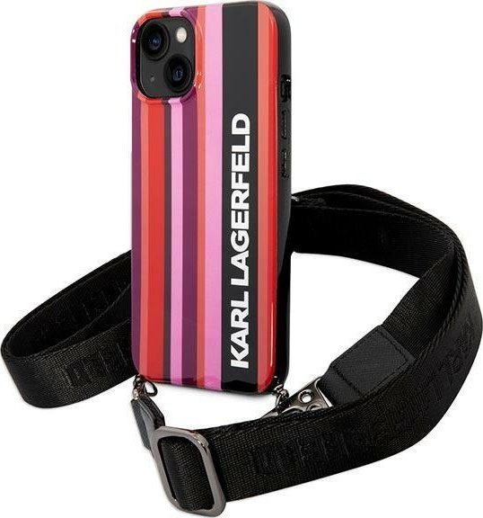 Karl Lagerfeld Etui Karl Lagerfeld KLHCP14MSTSTP Apple iPhone 14 Plus hardcase różowy/pink Color Stripes Strap