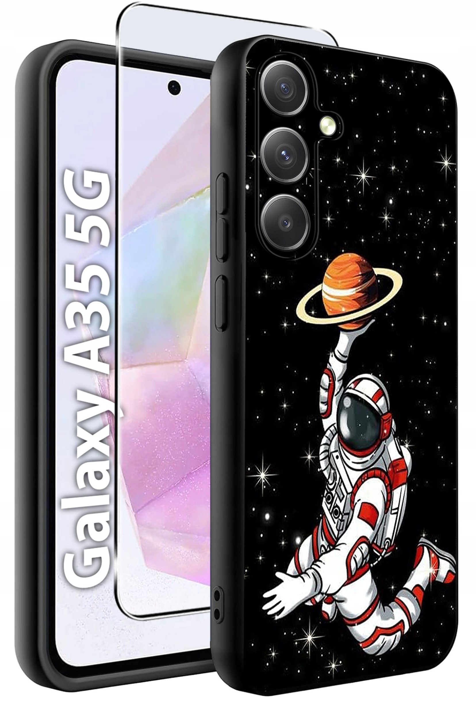 ETUI do Samsung A35 5G WZORY | SILIKONOWE MATT CASE + SZKŁO HARTOWANE 9H