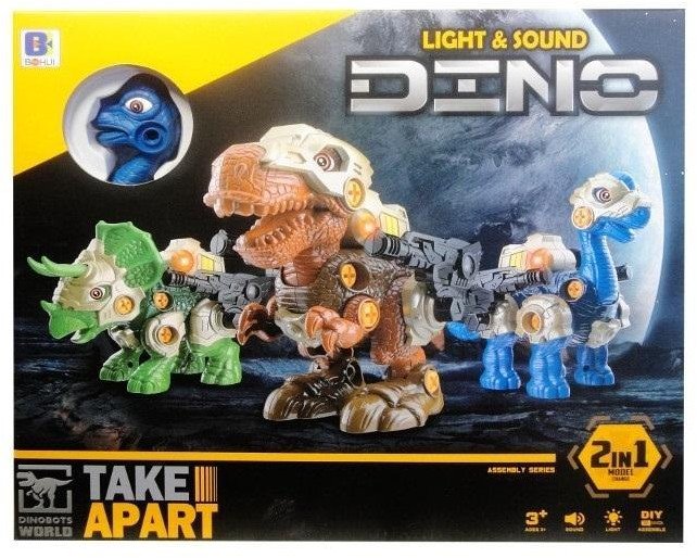 Dinozaur do skręcania z dźwiękiem i światłem