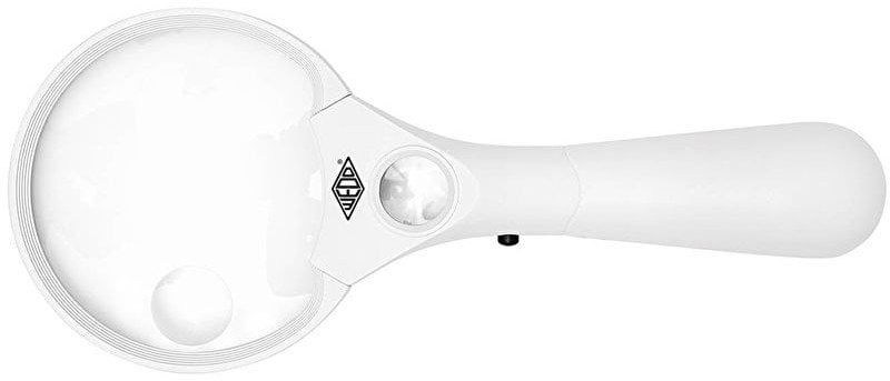 WEDO Lupe rund beleuchtet LED 90mm 2,5-fach weiß/schwarz