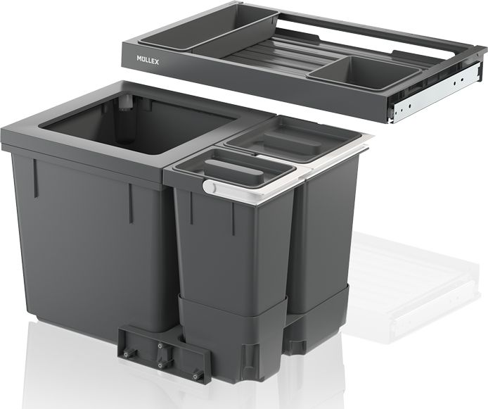Kosz na śmieci Muellex X-LINE szafkowy 35L antracyt (80.50.404)
