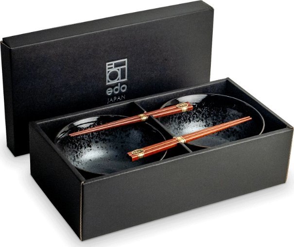 Edo Japan Zestaw misek do udonu czarno-szarych, 4 elementy - Edo Japan