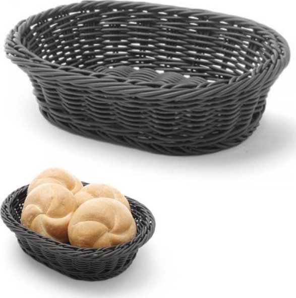 Hendi Koszyk na pieczywo owalny polipropylenowy czarny 250x190x65 mm - Hendi 426623