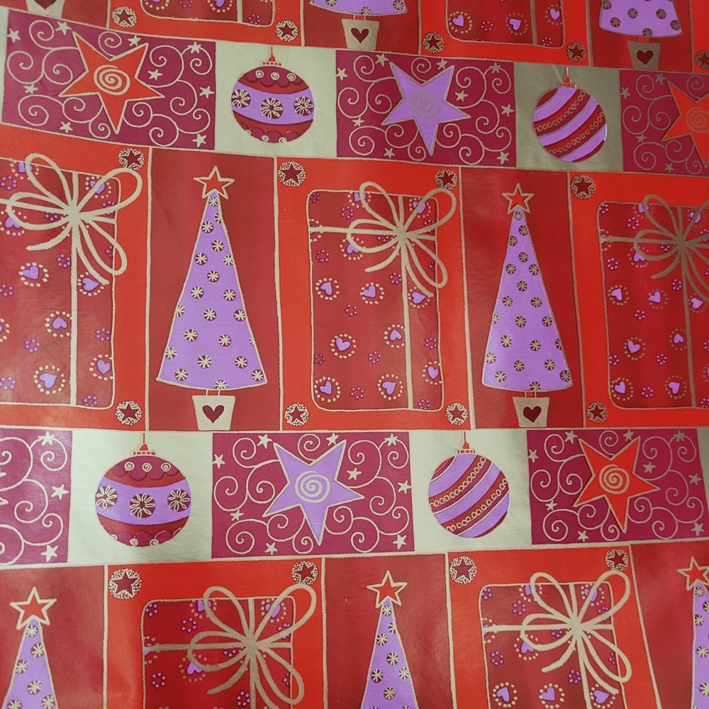 Fastima Papier świąteczny do pakowania 57cmx5m 5m40 czerwony