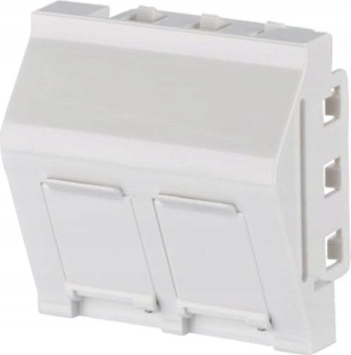 METZ CONNECT Puszka połączeniowa Keystone 45x45 mm, 2-portowa, niezmontowana, czysta biel RAL 9010