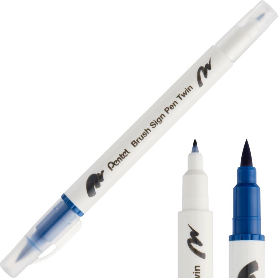 Pentel Pisak Brush Dwustronny Stalowo Niebieski SESW30C-T117