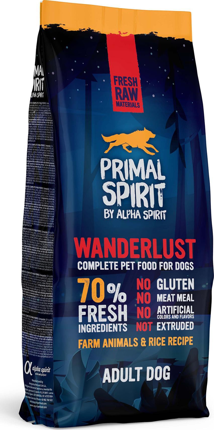 Alpha Spirit Primal Spirit Karma sucha dla psa Wanderlust 70% (dorosły) 12kg