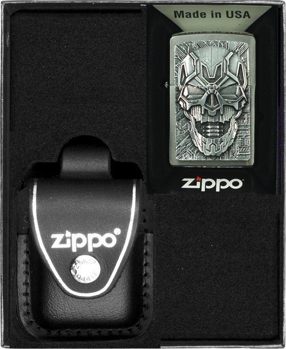 Zestaw ZIPPO Zapalniczka TECHNIC SKULL TRICK Prezentowy No3