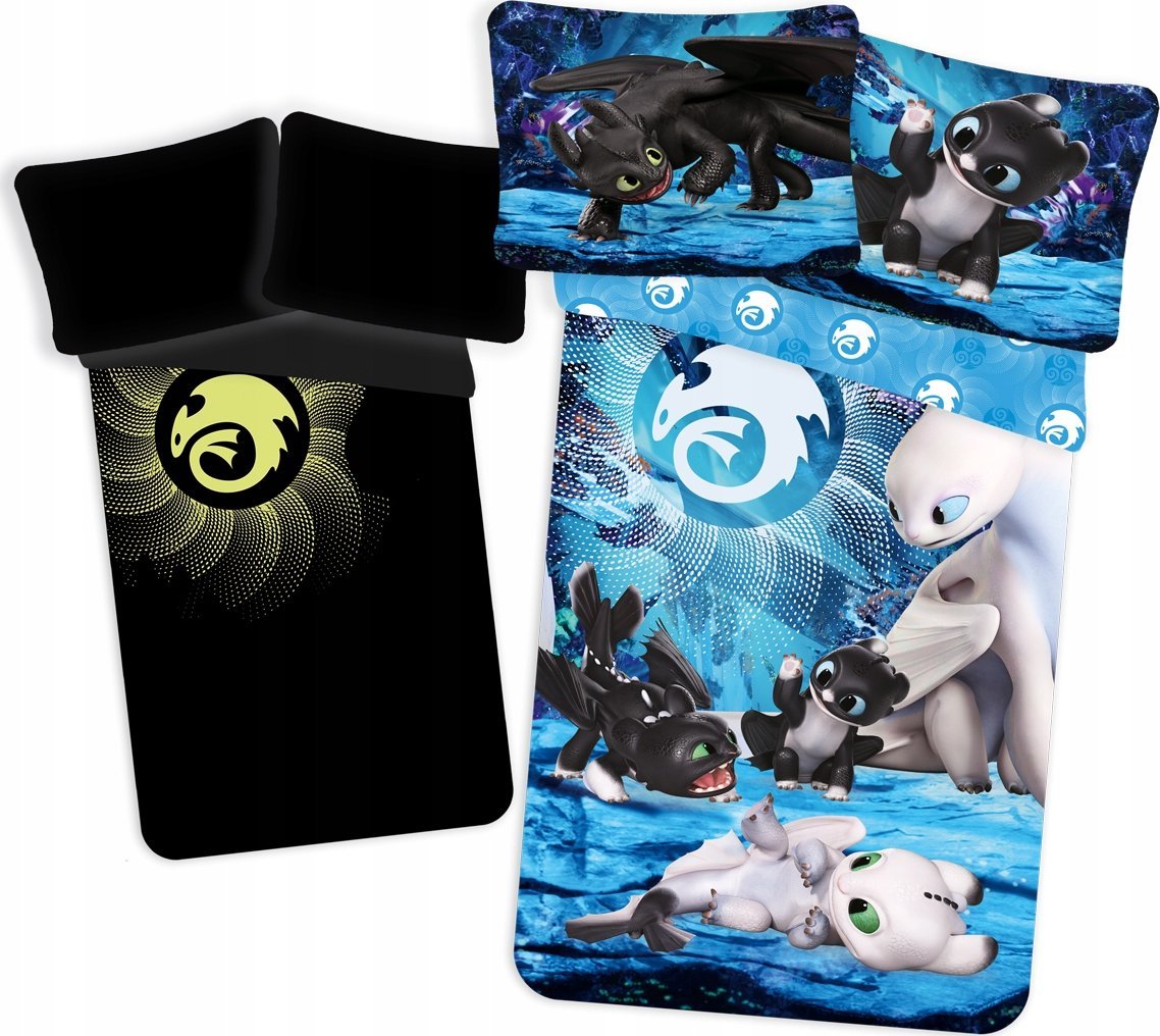 Jerry Fabrics Pościel świecąca w ciemności Jak wytresować Smoka 140x200