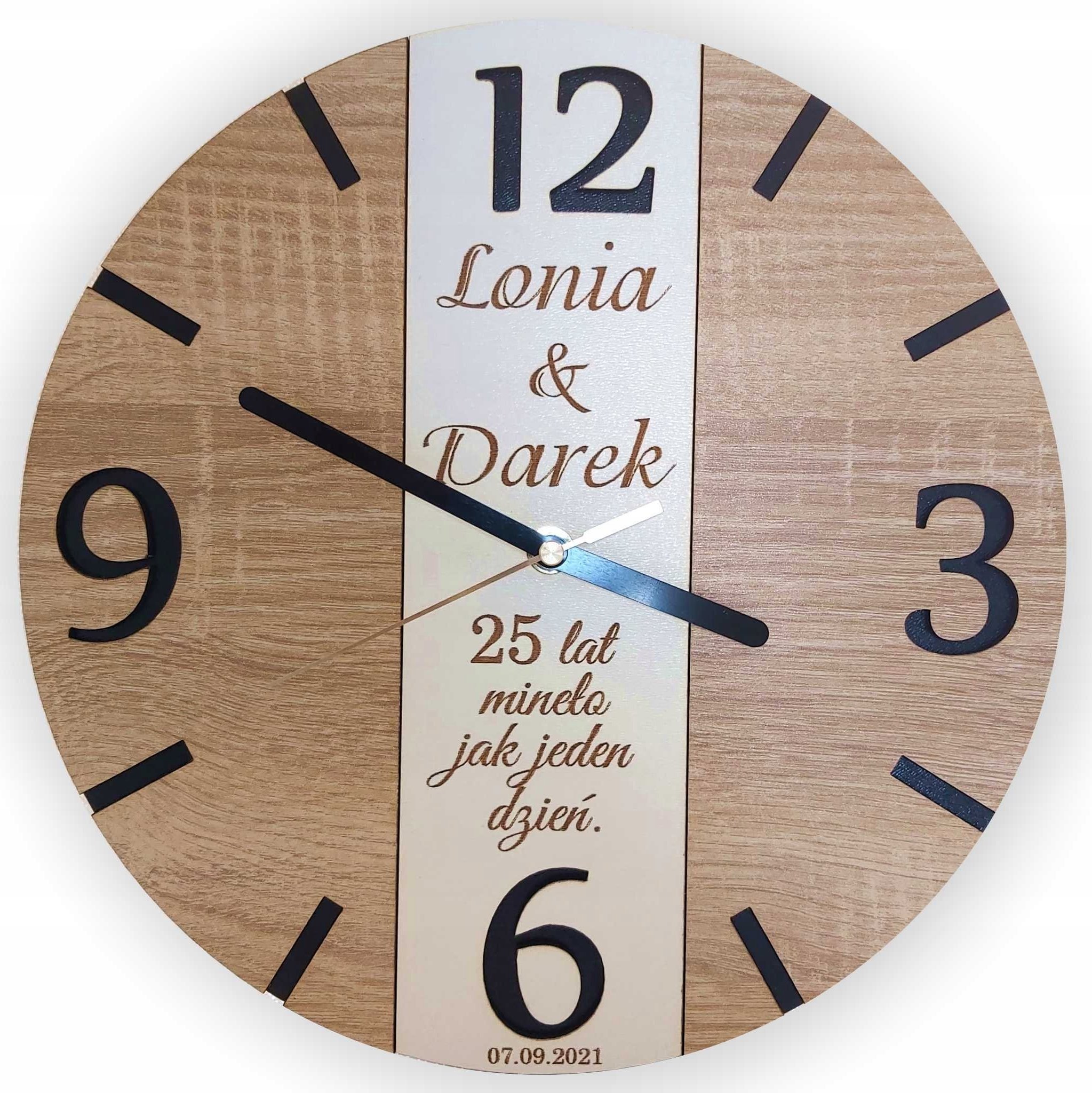 naSciane Zegar prezent na ślub pamiątka rocznica ślubu dąb2