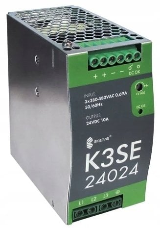 Zasilacz impulsowy K3SE 24024 3x400/ 24VDC 10A 240W na szynę DIN, Uzas: 340-550VAVAC, Ta70, 17000-1013