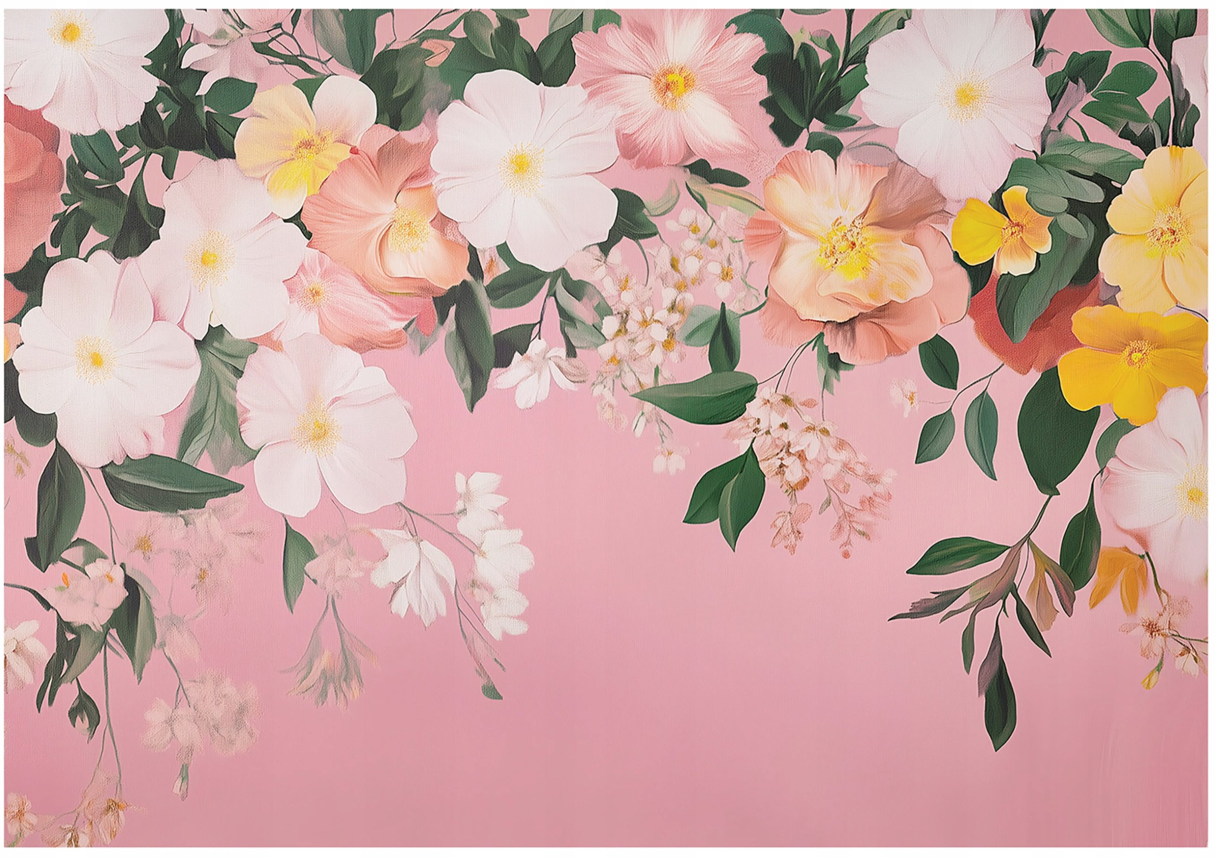 Fototapeta Kwiaty Wiszące Różowy Liście Na Ścianę Sypialnia Salon 400X280