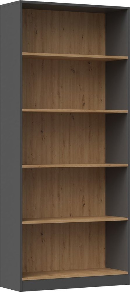 Topeshop Regał R80 80x30xH182 antracyt/artisan