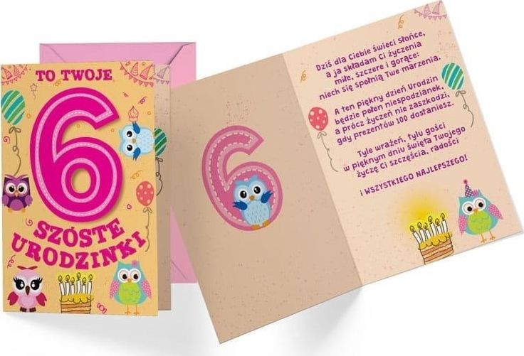 KUKARTKA Karnet B6 PR-289 Urodziny 6