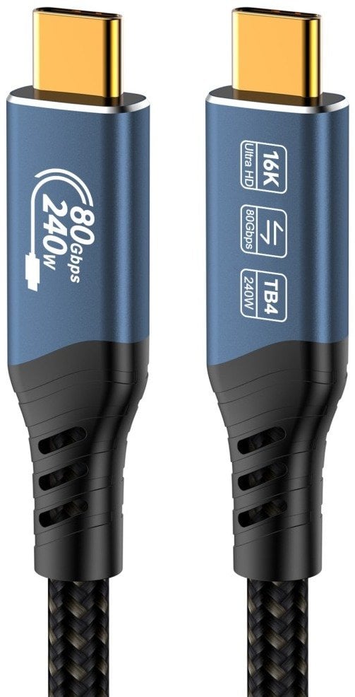 PREMIUMCORD Kabel USB4™ Version2.0 80Gbps 16K@60Hz 240W Thunderbolt 3 a 4 kabel 1,2m