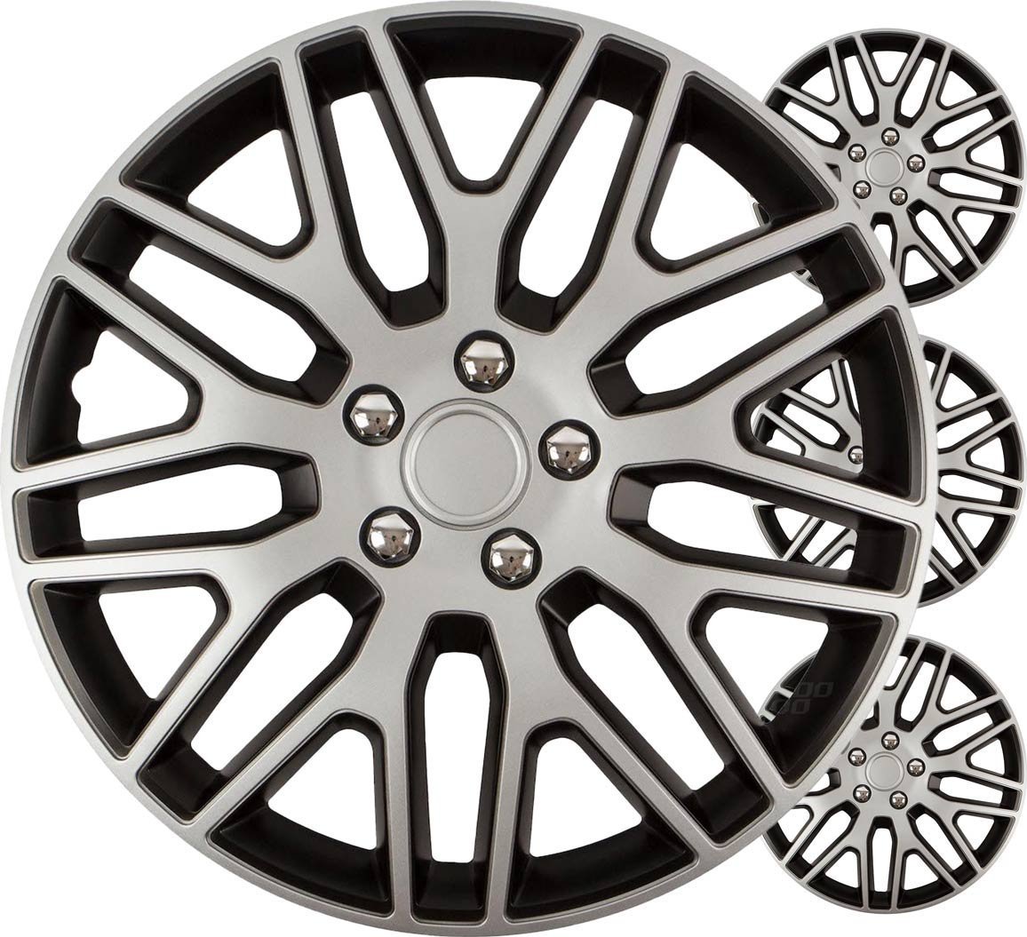 Kołpaki samochodowe 4szt. komplet dakar czarno srebrne 14" cali color box