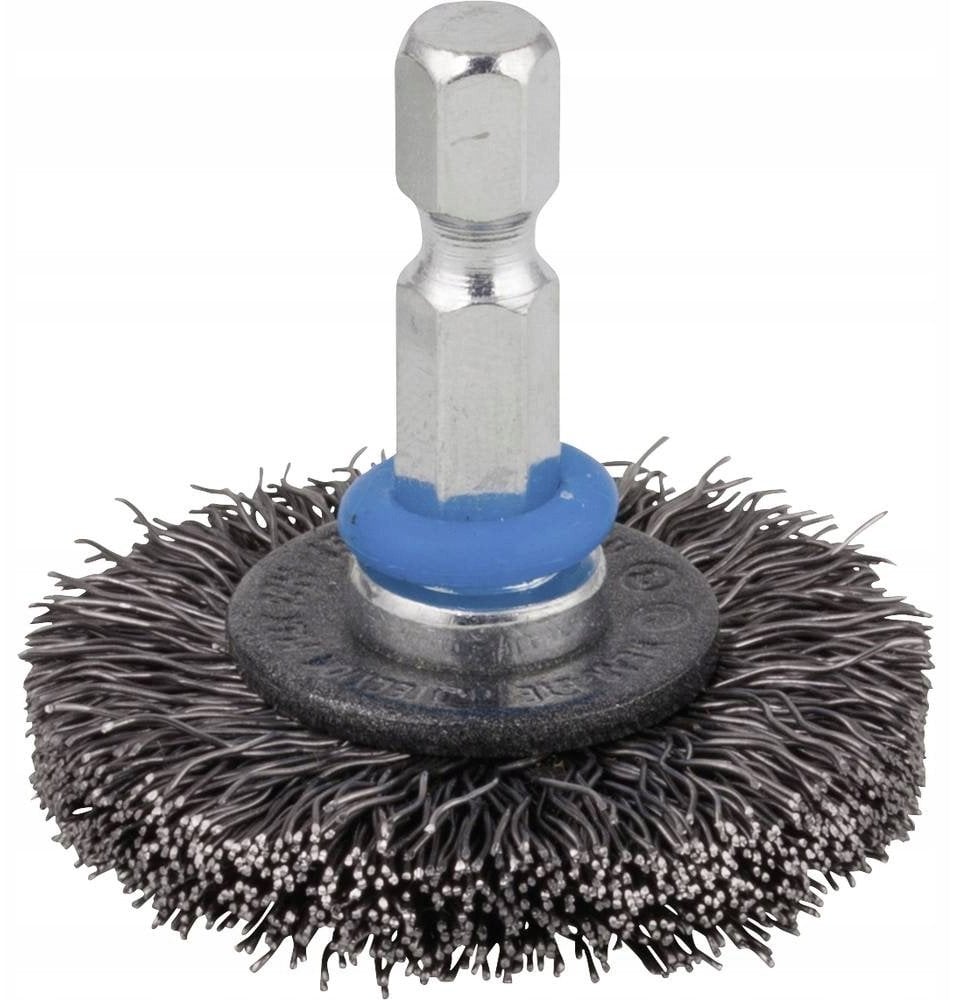 Szczotka tarczowa 100x20 mm Wolfcraft - drut falisty, trzpień