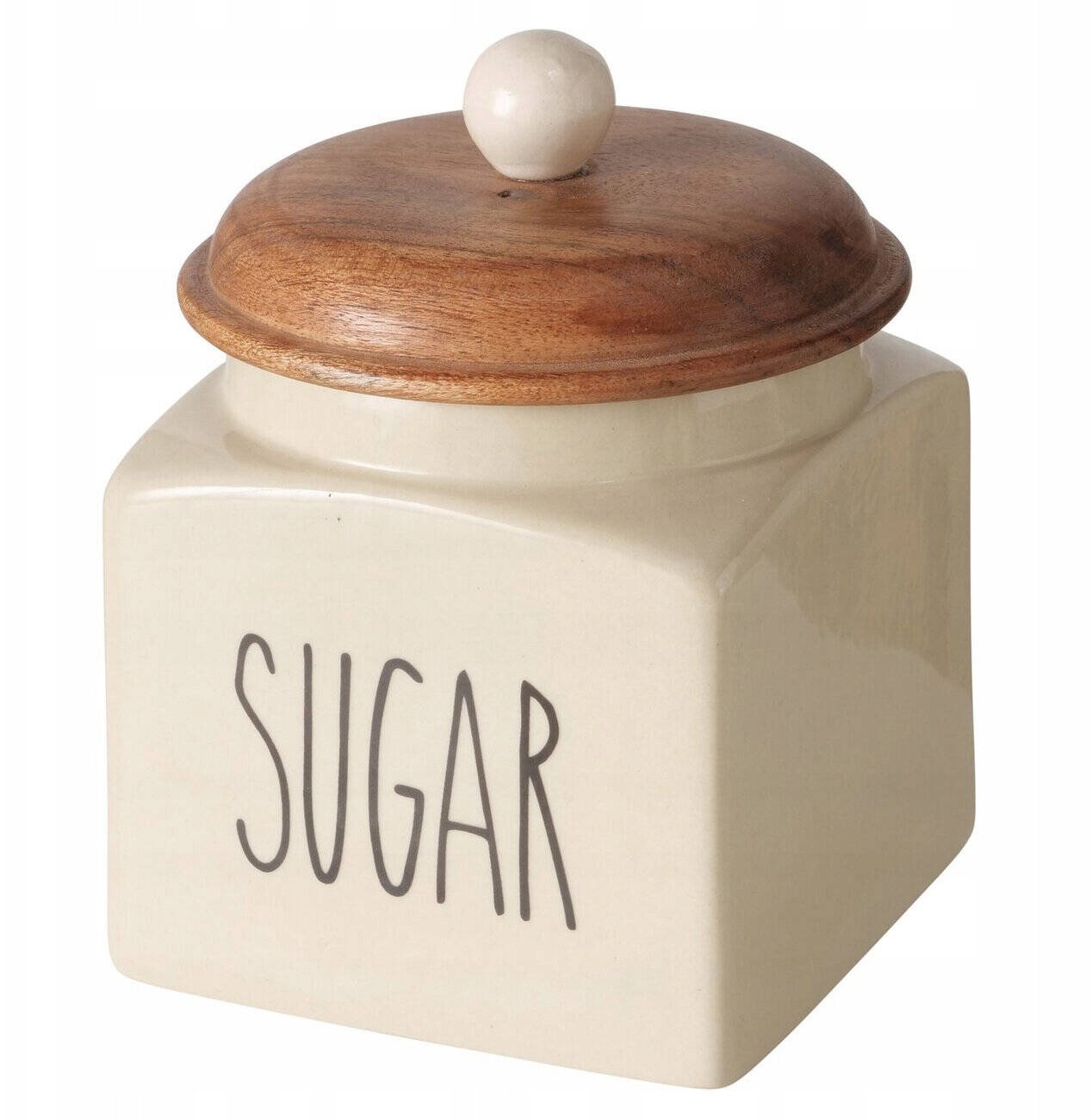 Ceramiczny pojemnik na żywność, drewniana pokrywa, SUGGY