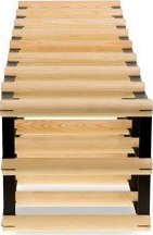 Wamar-Sosenka Regał na wino Stojak na 16 Butelek Szklanych/ PET RW-8/ 8x2 Surowy Naturalny Metal + Drewno RW-8-8x2-16