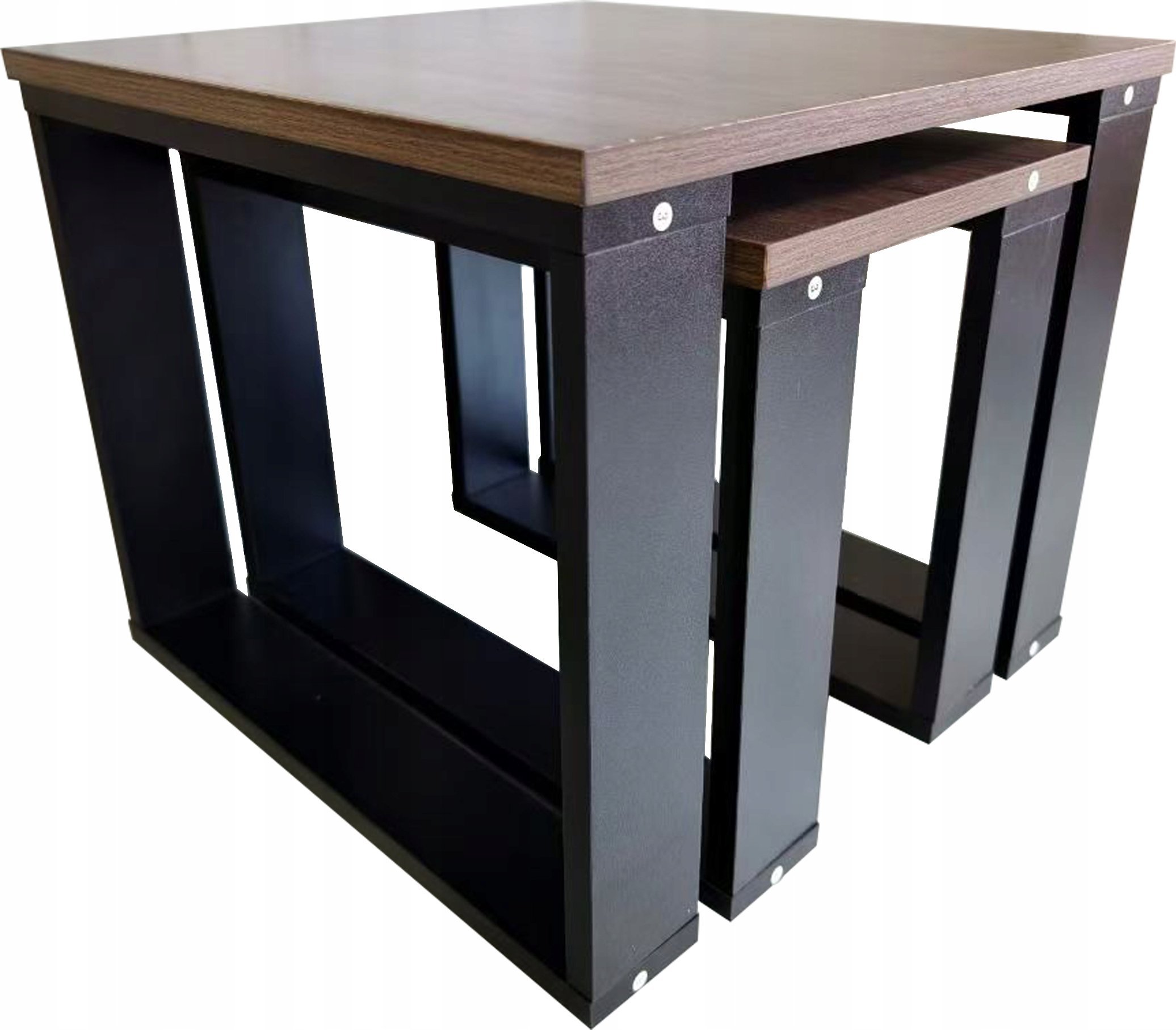 Lehmann STOLIKI KAWOWE ZESTAW STOLIKÓW DĄB LOFT INDUSTRIAL