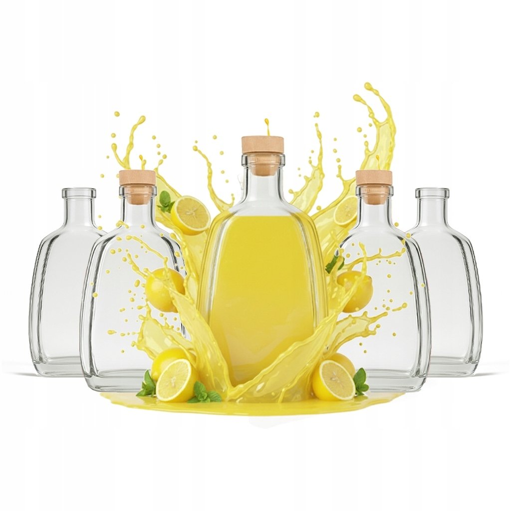 5X Butelki Szklane ASTERIA 500ml Z KORKIEM NA NALEWKI WINO BIMBER ALKOHOL