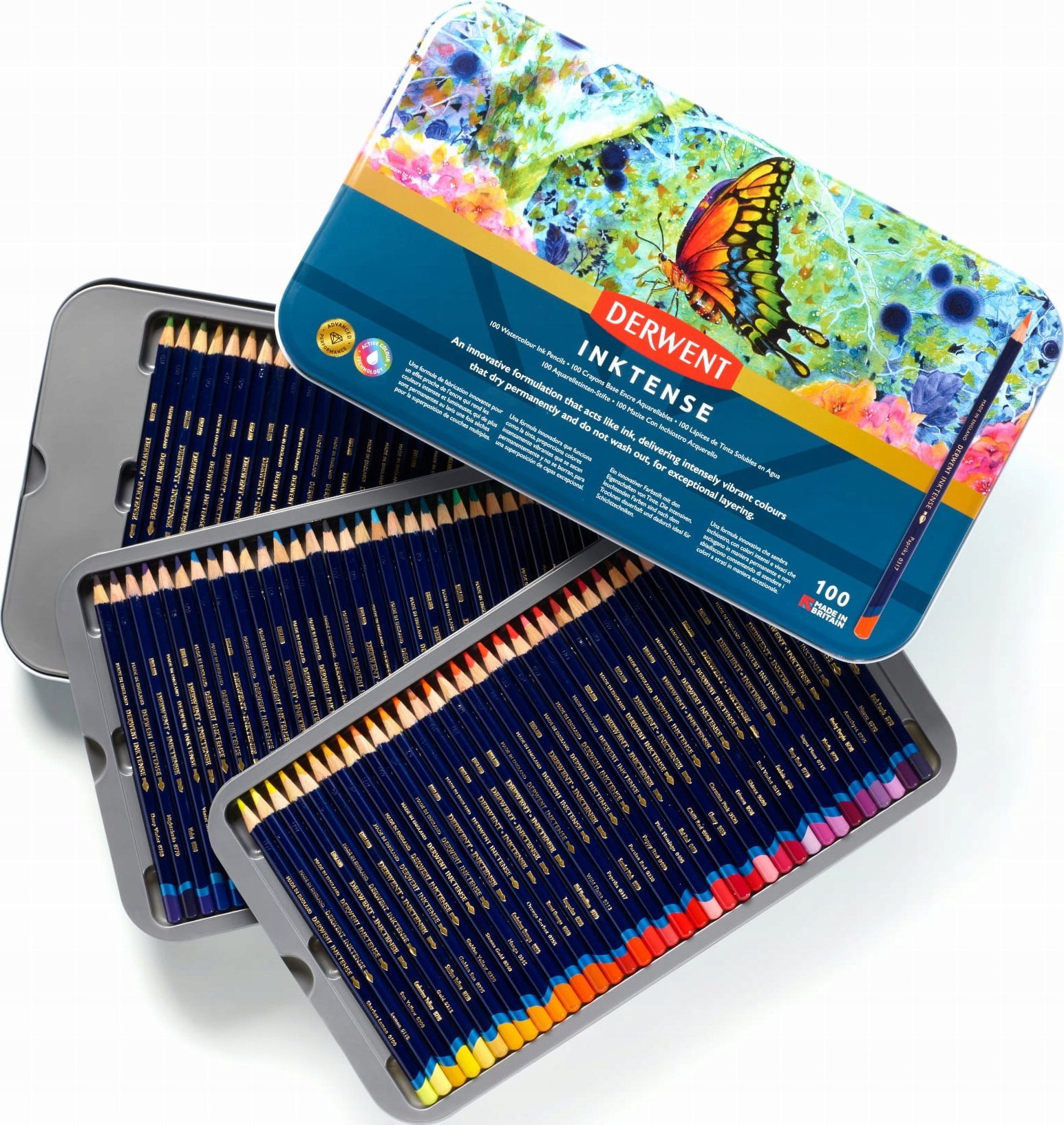 Derwent Kredki artystyczne Derwent Inktense 100 szt. w metalowej kasetce