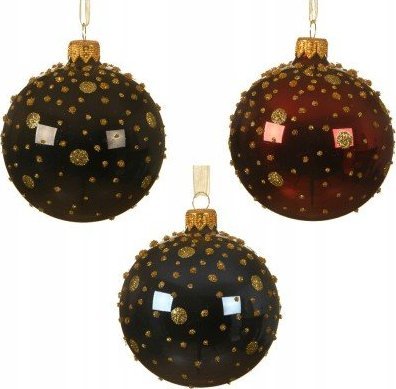 Kaemingk Bombka choinkowa szklana z brokatem 8 cm