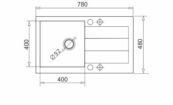 Pyramis Zlew. SPARTA PLUS LUX (78X48) 1B 1D, iron grey