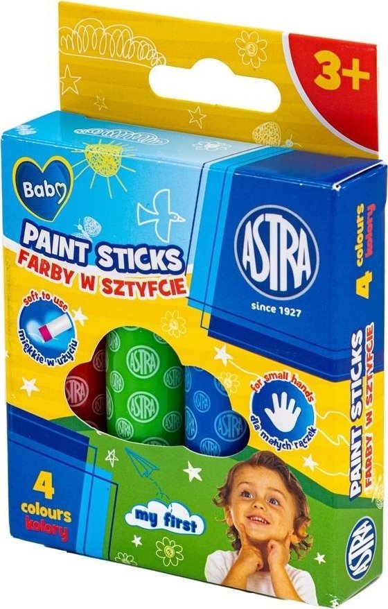 Farby w sztyfcie okrągłe 4kol Jumbo Baby ASTRA