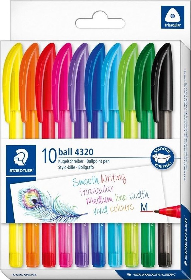 Staedtler Długopis jednorazowy trójkątny 4320 M 10 kolorów