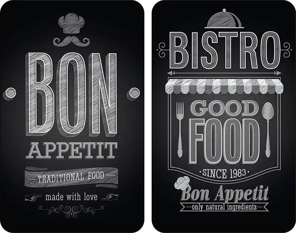 Wenko Szklane płyty ochronne BON APPETIT na kuchenkę – 2 sztuki, WENKO,