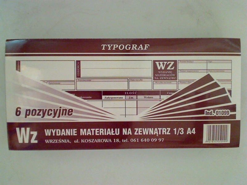 Typograf Druk wz 6 pozycji 1/3 A4 80 (01099)