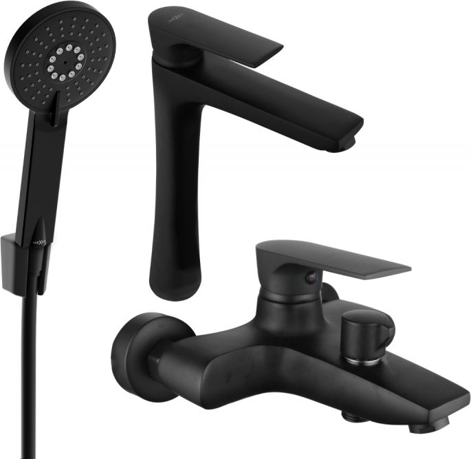 Mexen Mexen Axel R40 zestaw wannowy, czarny - 73813R40-70
