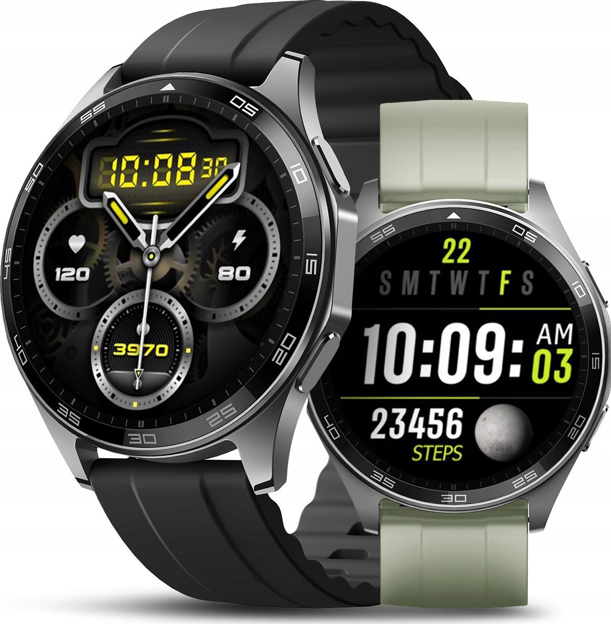 Smartwatch Męski - Wodoodporny Pływanie Rozmowy Smart Watch 2 paski Menu PL