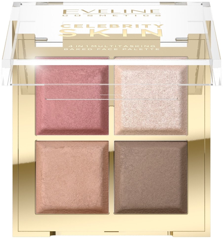 Eveline Cosmetics Celebrity Skin wypiekana paleta wielofunkcyjna do konturowania 4w1 16g