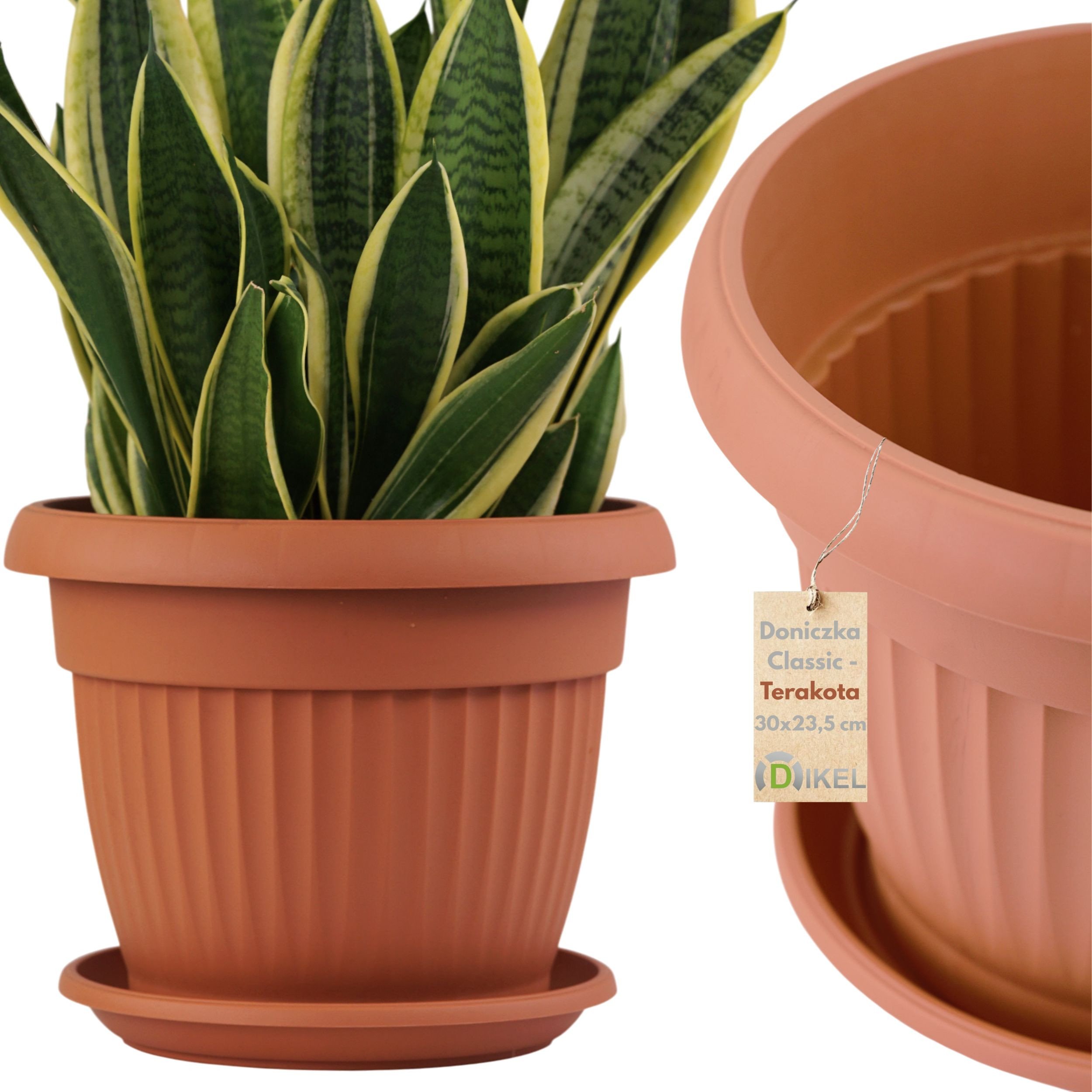 Doniczka Okrągła klasyczna 8l z podstawką 30x23,5cm