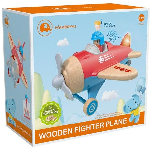 Drewniany Samolot Niebieski EDUKAMP