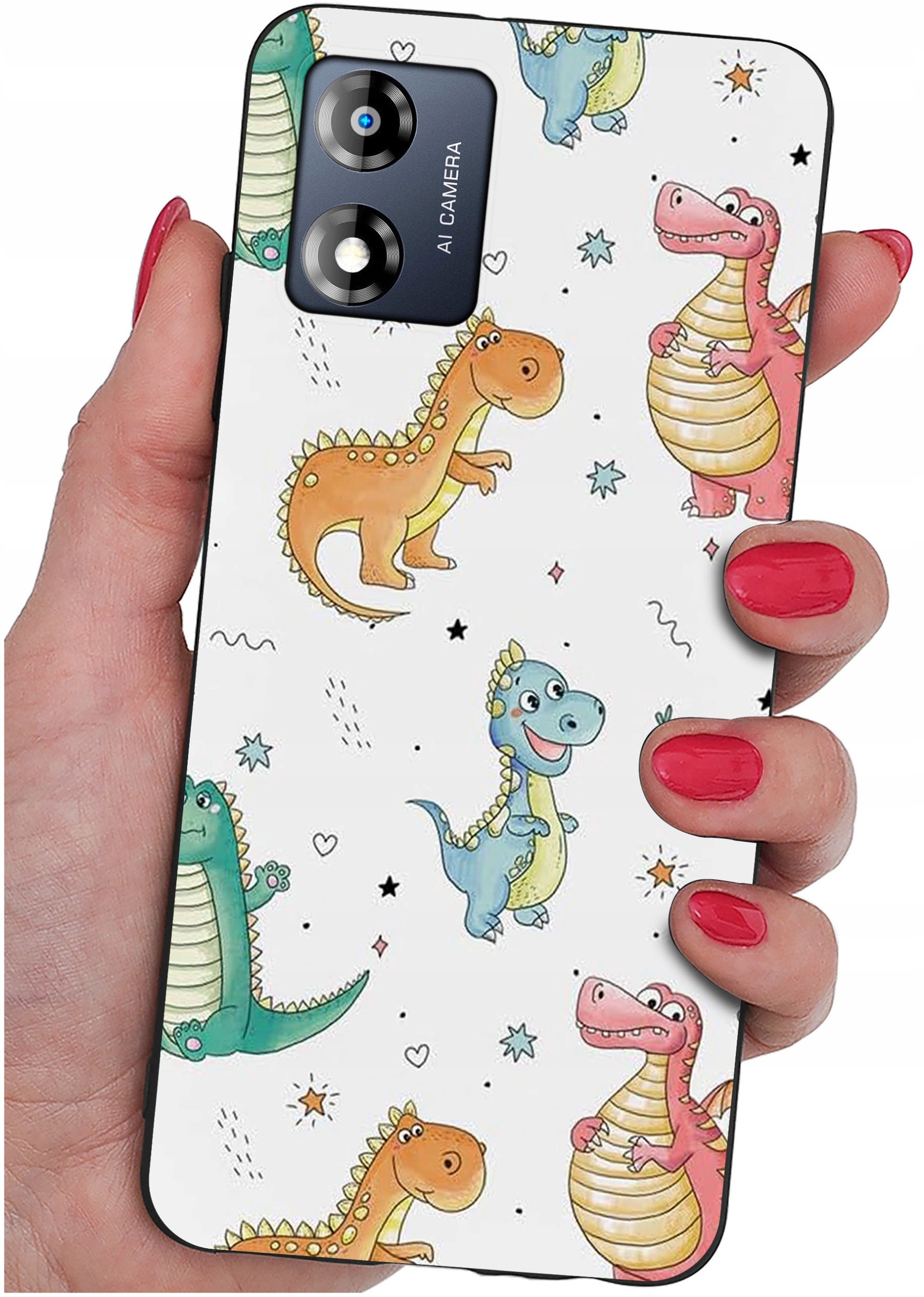 Etui do Motorola Moto E13 WZORY |SILIKONOWE MATT CASE + SZKŁO 9H