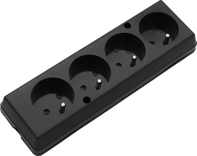Jonex Gniazdo przenośne czterokrotne 16A 2P+Z 250V czarne GN-470