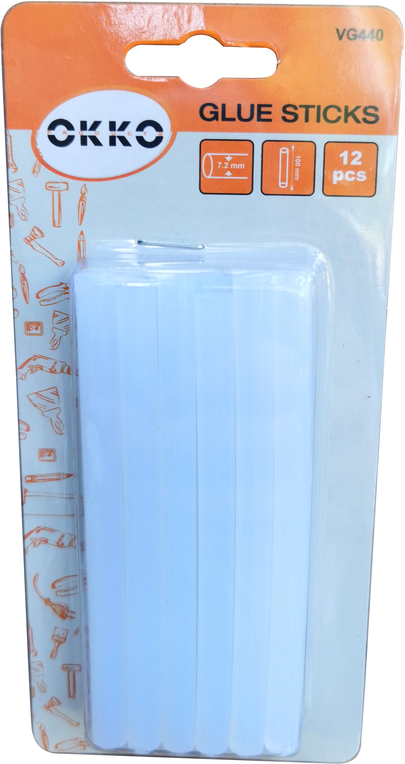 GLUE STICKS 12PCS SET.7.2X100MM.TRANSP