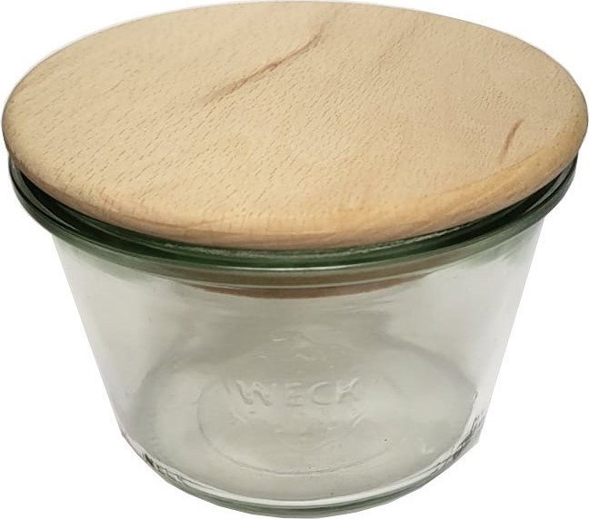 Wamar-Sosenka Zestaw Słoików WECK Pojemność 370 ml średnica 100mm 12 sztuk + Drewniane wieka