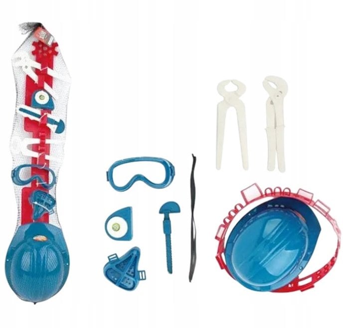 Narzędzia na pasie z kaskiem