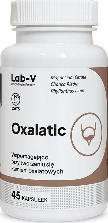 LAB V LAB-V Oxalatic Wsparcie dla kotów przy tworzeniu się kamieni oksalatowych 45 kapsułek