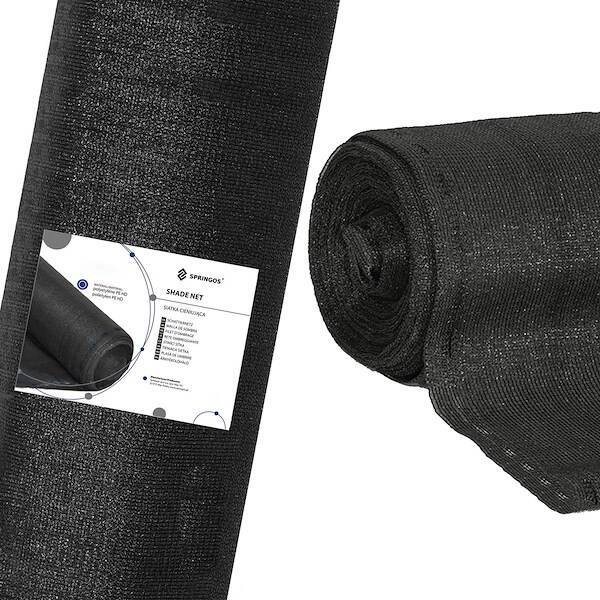 Springos Siatka cieniująca 90% osłonowa 1,5x50m czarna UNIWERSALNY
