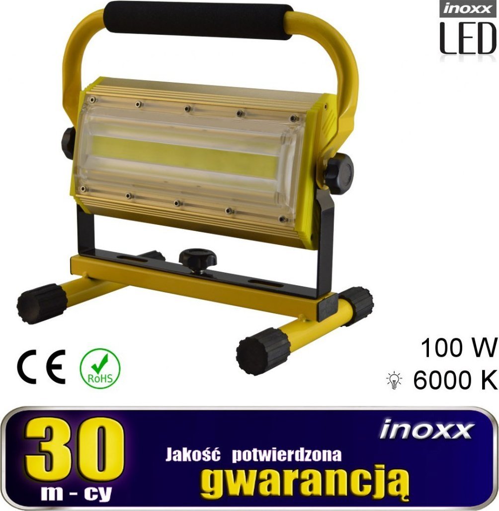 Nvox Naświetlacz przenośny led 100w 6000k aku/ 230v