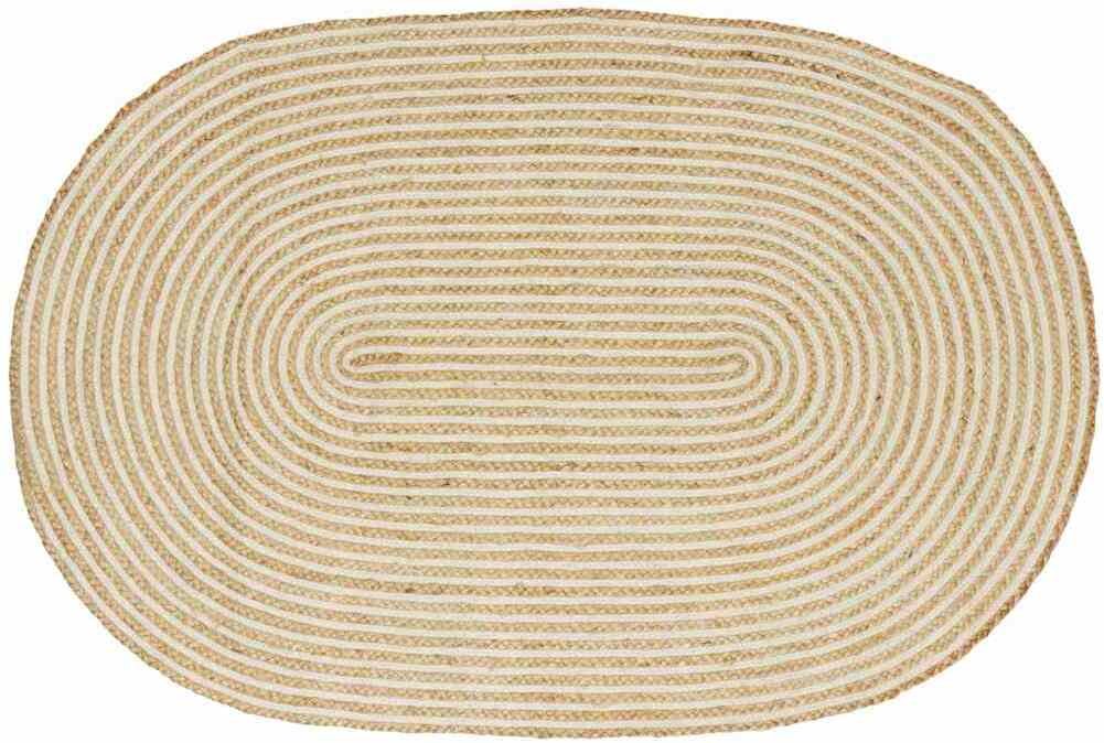 vidaXL Dywan Naturalny i biały 122 x 183 cm Juta